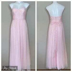 Wtoo Elegant Strapless Blush Pink Tulle Special Occasion Dress Evening Gown